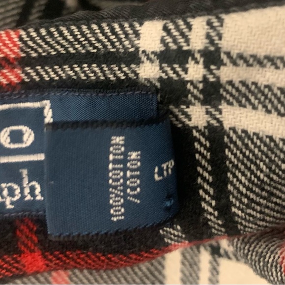 POLO by Ralph Lauren Houndstooth Plaid Flannel Button-Down Shirt Size Small - Picture 5 of 5